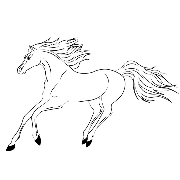 Бегущая белая лошадь — стоковый вектор