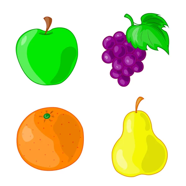 Colored and bright fruitset — Stock Vector