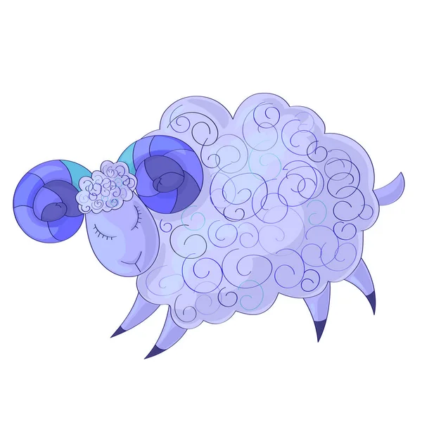 Bulutlu kuzu/sevimli bulutlu kuzu, vektör çizim