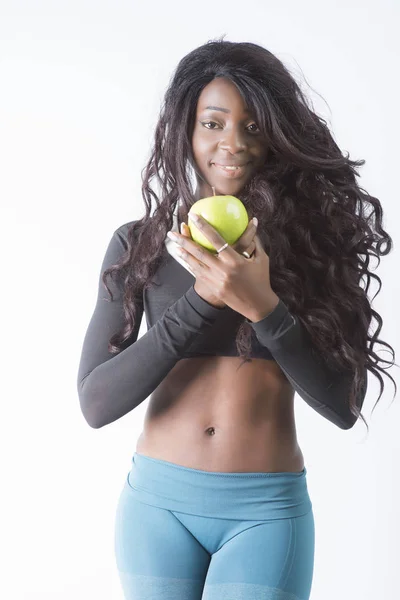 Vacker svart African American fitness modell — Stockfoto