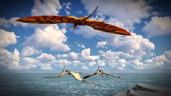 Pterodactyl or Pteranodon flying over the ocean, Stock Photo, Picture And  Low Budget Royalty Free Image. Pic. ESY-061325401