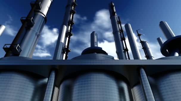 Olie- en gas industrie faciliteiten in animatie — Stockvideo