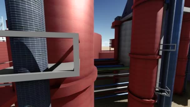 アニメーションでの石油と天然ガスの産業施設 — ストック動画