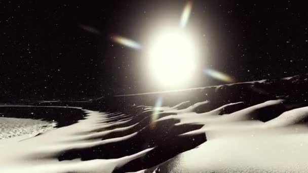 Φεγγάρι επιφάνεια ή αλλοδαπός πλανήτη με κρατήρες 3d rendering — Αρχείο Βίντεο