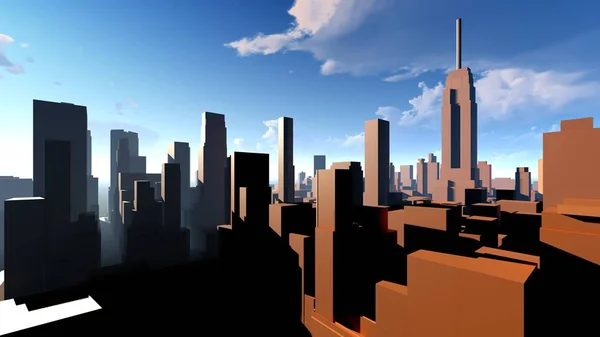 Generic cityscape architecture 3d rendering — Stock Photo, Image