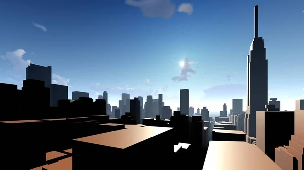 Generiska stadsbilden arkitekturen 3d-rendering — Stockfoto