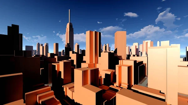 Γενική cityscape αρχιτεκτονική 3d rendering — Φωτογραφία Αρχείου