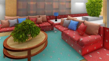 Konforlu oda 3D görüntüleme