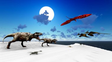 VelociRaptor dinozor 3d render
