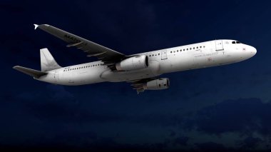 Güzel bir bulutlu gökyüzü 3d render genel jet uçağı