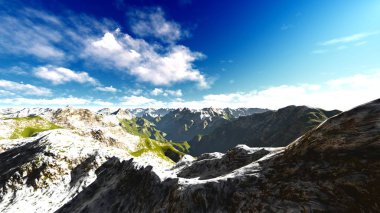 3d render Alpleri'nde Alp manzara