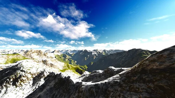 Paisaje alpino en los Alpes 3d rendering — Foto de Stock