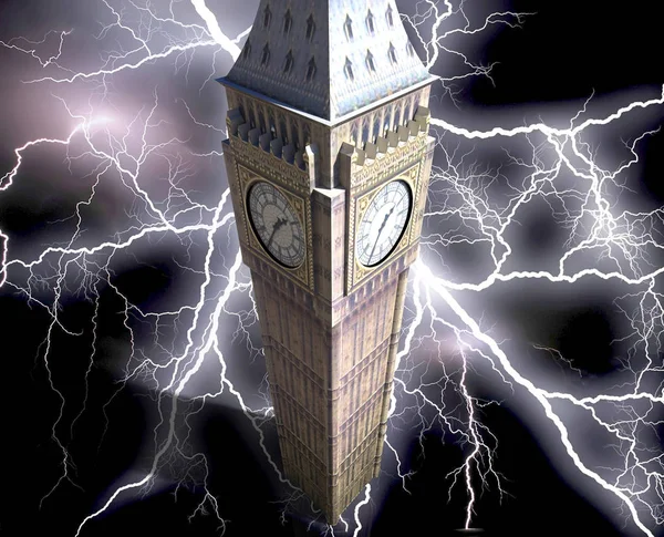 The Big Ben at night 3d rendering — Stock Photo, Image