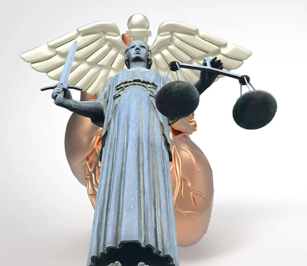 Idea conceptual de la justicia en la medicina 3D Rendering — Foto de Stock