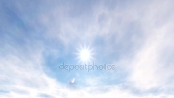 Nuvens brancas no céu azul — Vídeo de Stock