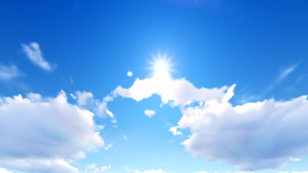 Nubes blancas en el cielo azul — Vídeos de Stock