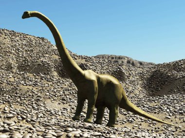 Dinozorlar Jurasik tarih öncesi sahne 3D görüntüleme