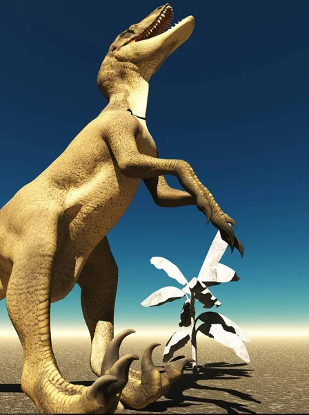 VelociRaptor de dinosaurus 3D-rendering — Stockfoto