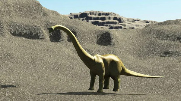 Доисторическая сцена динозавров Юрского периода 3d рендеринг — стоковое фото