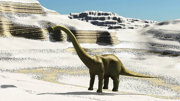 공룡 쥬라기의 선사 시대 장면 3d 렌더링 — 스톡 사진