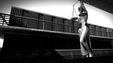 Barlar ve bir koridor 3d render cezaevi