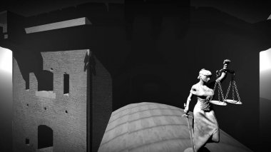 Eski hapishane bina 3d render