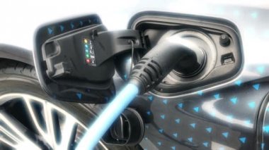 Elektrikli araç tıkalı içinde