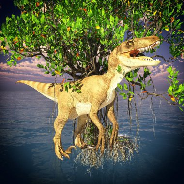 VelociRaptor dinozor 3d render
