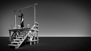 Bayan adalet darağacı 3d render üzerinde