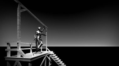 Bayan adalet darağacı 3d render üzerinde