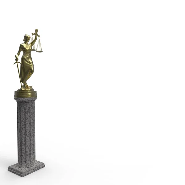 Themis com escala e espada 3d renderização — Fotografia de Stock