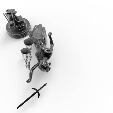 Adalet 3d render kırık Bayan