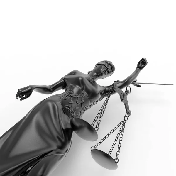 Broken lady spravedlnosti 3d vykreslování — Stock fotografie