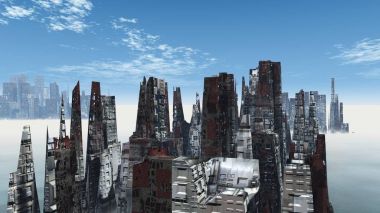 Armageddon New York'ta 3d render