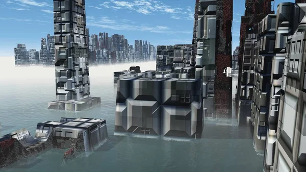 Armageddon a New York rendering 3d — Foto Stock