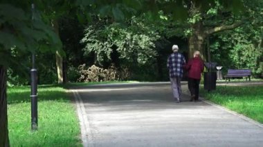 Üst düzey iki yaz parkta yürüyüş zevk
