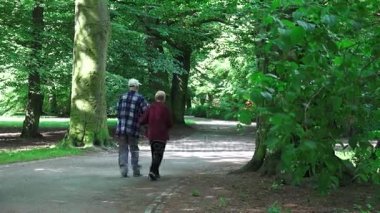 Üst düzey iki yaz parkta yürüyüş zevk