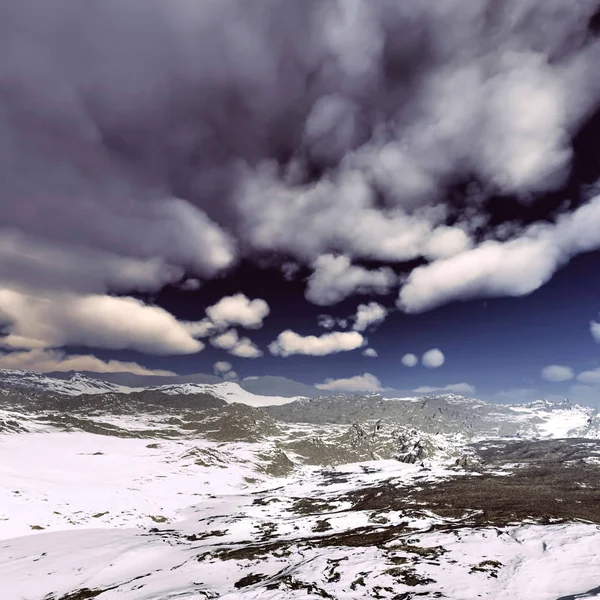 Snow storm in the mountains. Winter day — Stock Photo, Image