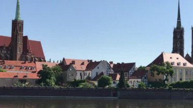 Görünümüne Ostrow Tumski, Wroclaw, Polonya.