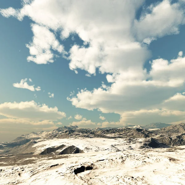 Hóvihar, a hegyekben. Téli napon — Stock Fotó