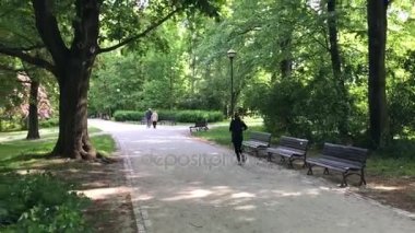 Polonya Wroclaw Şehir Parkı zamanında rekreasyon