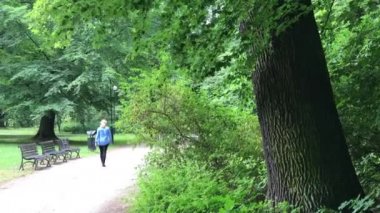 Polonya Wroclaw Şehir Parkı zamanında rekreasyon