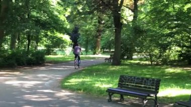 Polonya Wroclaw Şehir Parkı zamanında rekreasyon