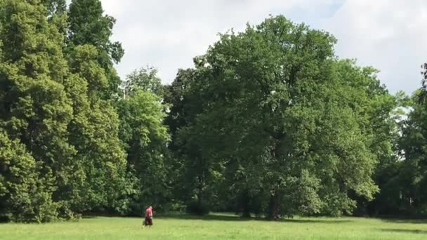 Tiempo libre en el parque público en Polonia en la ciudad de Wroclaw — Vídeos de Stock