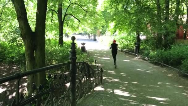 Tempo di ricreazione nel parco pubblico in Polonia nella città di Breslavia — Video Stock