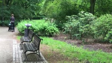 Polonya Wroclaw Şehir Parkı zamanında rekreasyon