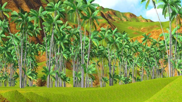 夏威夷岛天堂3D渲染 — 图库照片