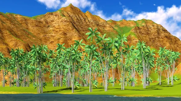 Paradise on Hawaii Island 3d rendering — Stock Photo, Image
