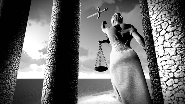 Adalet 3d render kırık Bayan