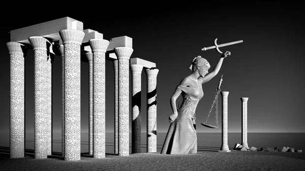 Adalet 3d render kırık Bayan